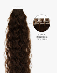 Tape-In Pro Curly Dark Brown #4