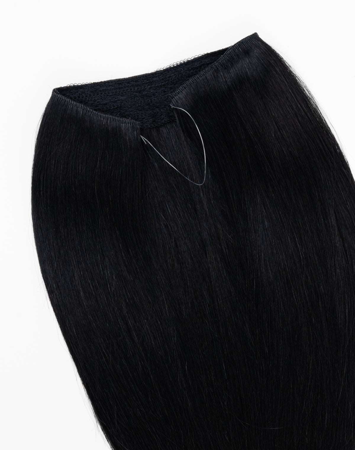 16 Deluxe Halo Jet Black #1 Hair Extensions