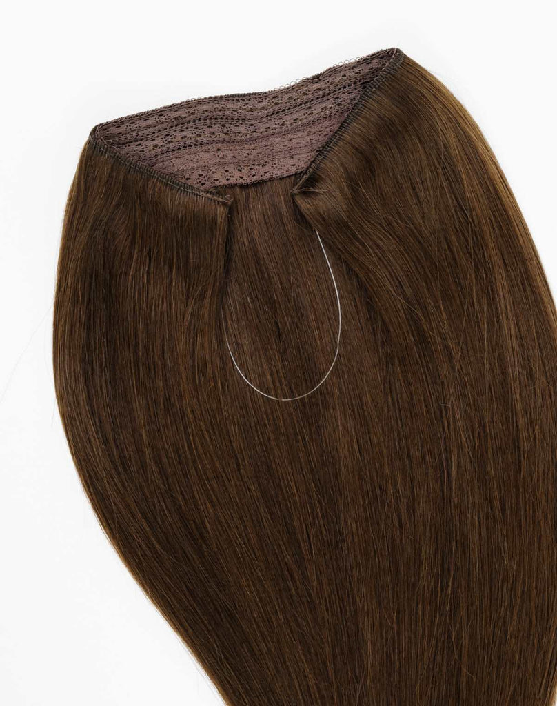 Deluxe Premium Halo® Straight Dark Chestnut Brown #6 - Donna Bella Hair