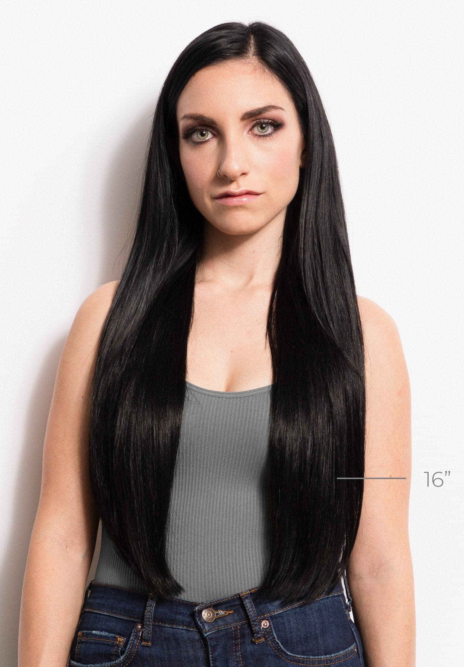 16" I-Link Pro Straight #1 (Jet Black) - Donna Bella Hair
