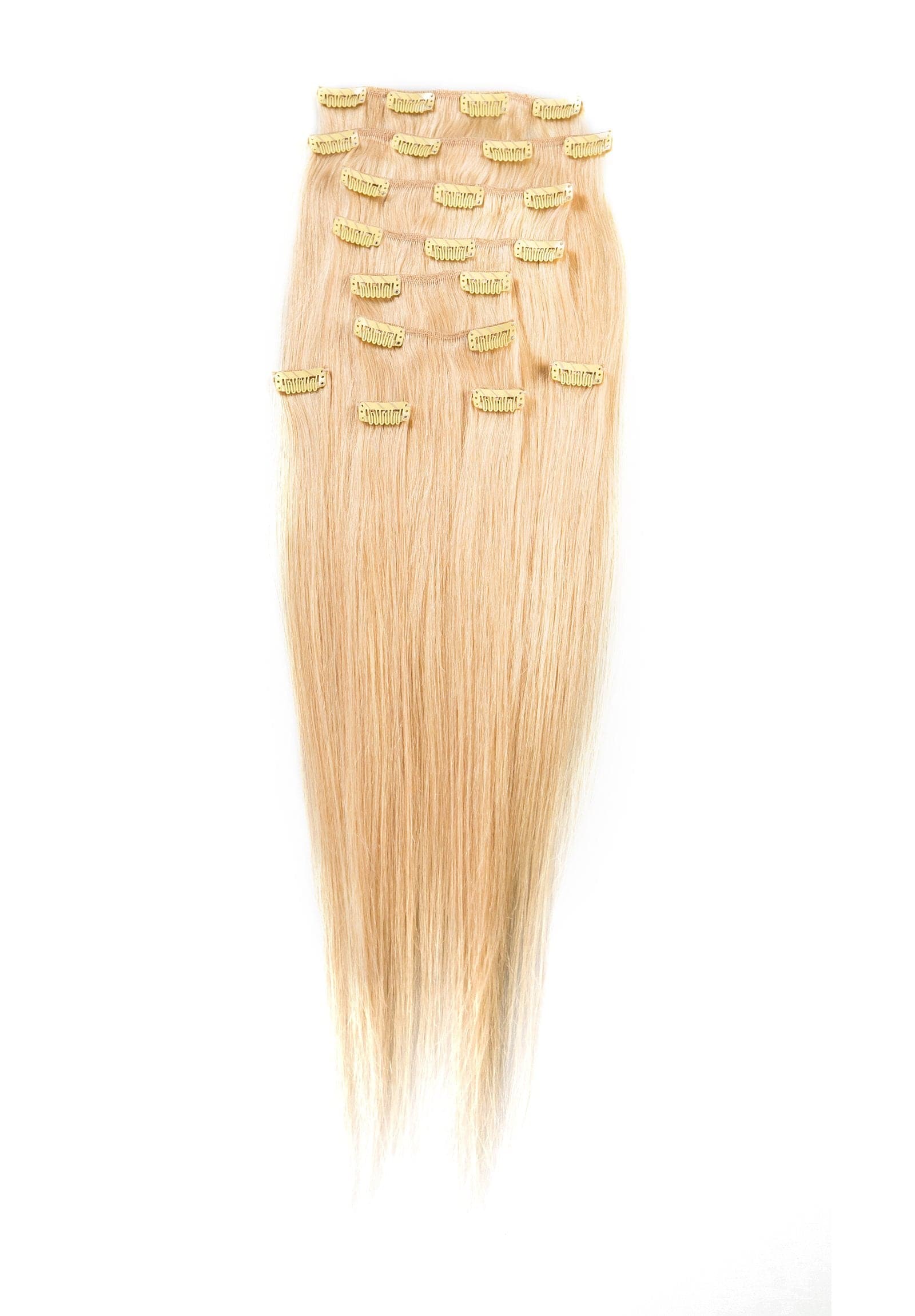 16" Premium Clip In Straight Color #1001 (Platinum Blond) - Donna Bella Hair