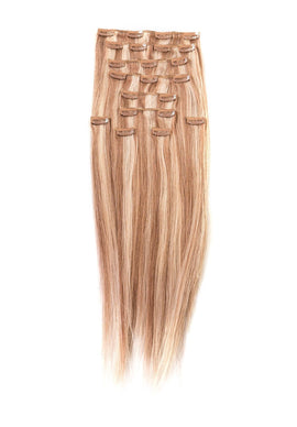 16" Premium Clip In Straight Color #12/600 (Light Ash/Blond) - Donna Bella Hair2