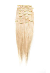 16" Premium Clip In Straight Color #60 (Platinum Ash Blond) - Donna Bella Hair